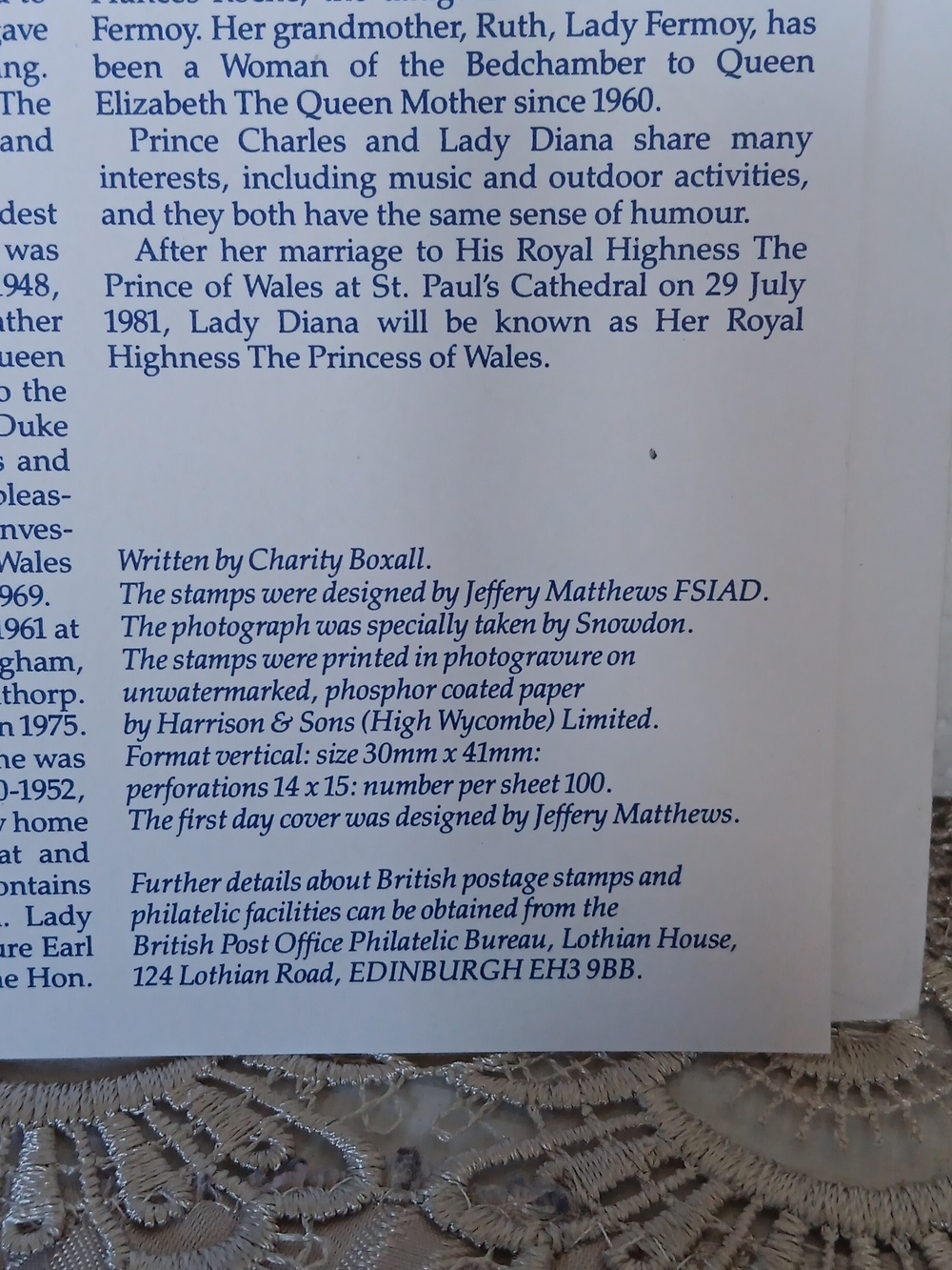 Post Office First Day Cover Announcement Of Prince Charles & Lady Diana Spencer. - Picture 5 of 5